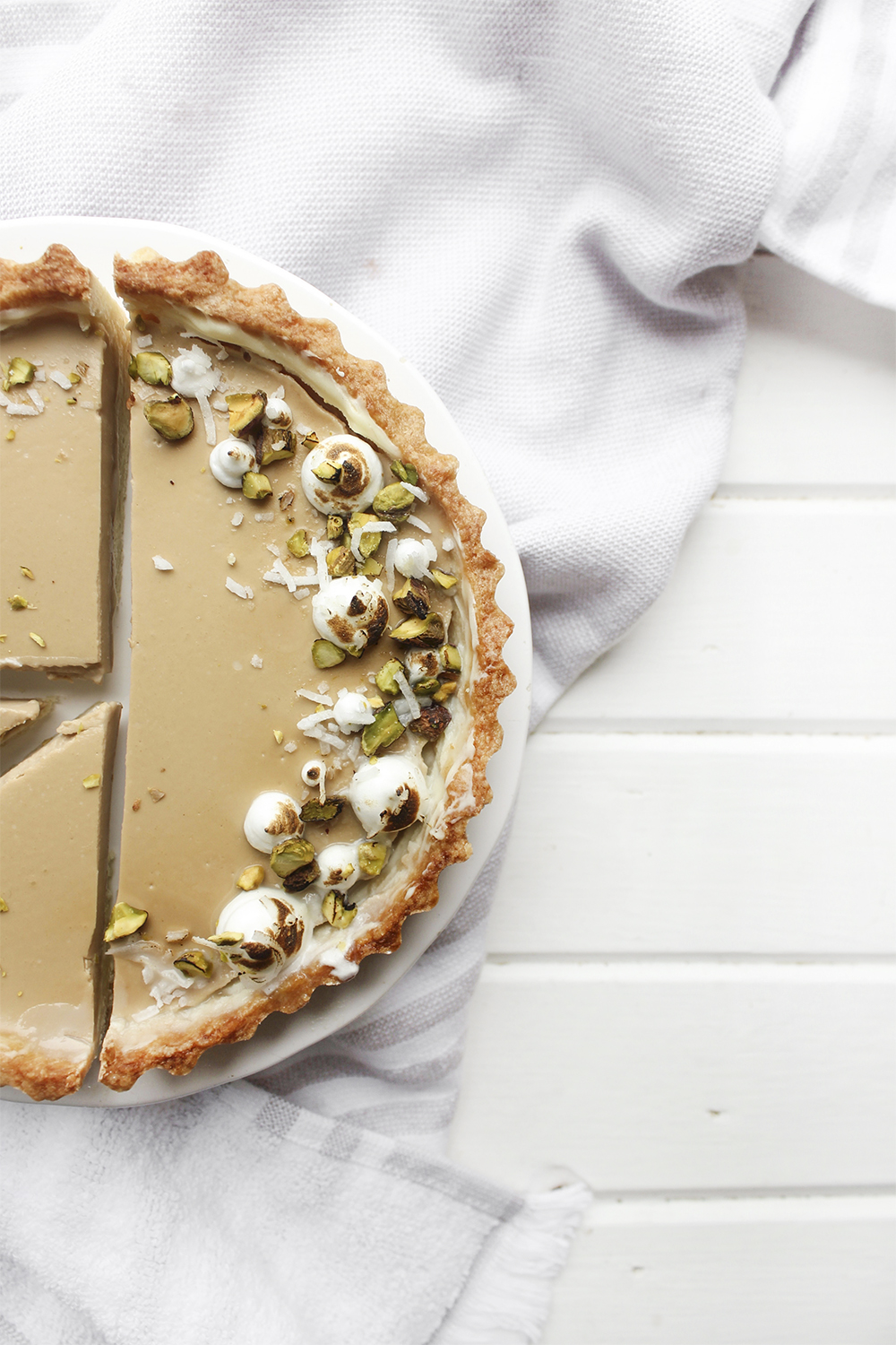 Earl Grey Panna Cotta Tart - smooth and creamy earl grey infused panna cotta set into a pate sucree crust brushed with white chocolate #tart #pannacotta #dessert #baking #earlgrey #tartrecipe #tea #earlgreytea #easydessert #simpledessert