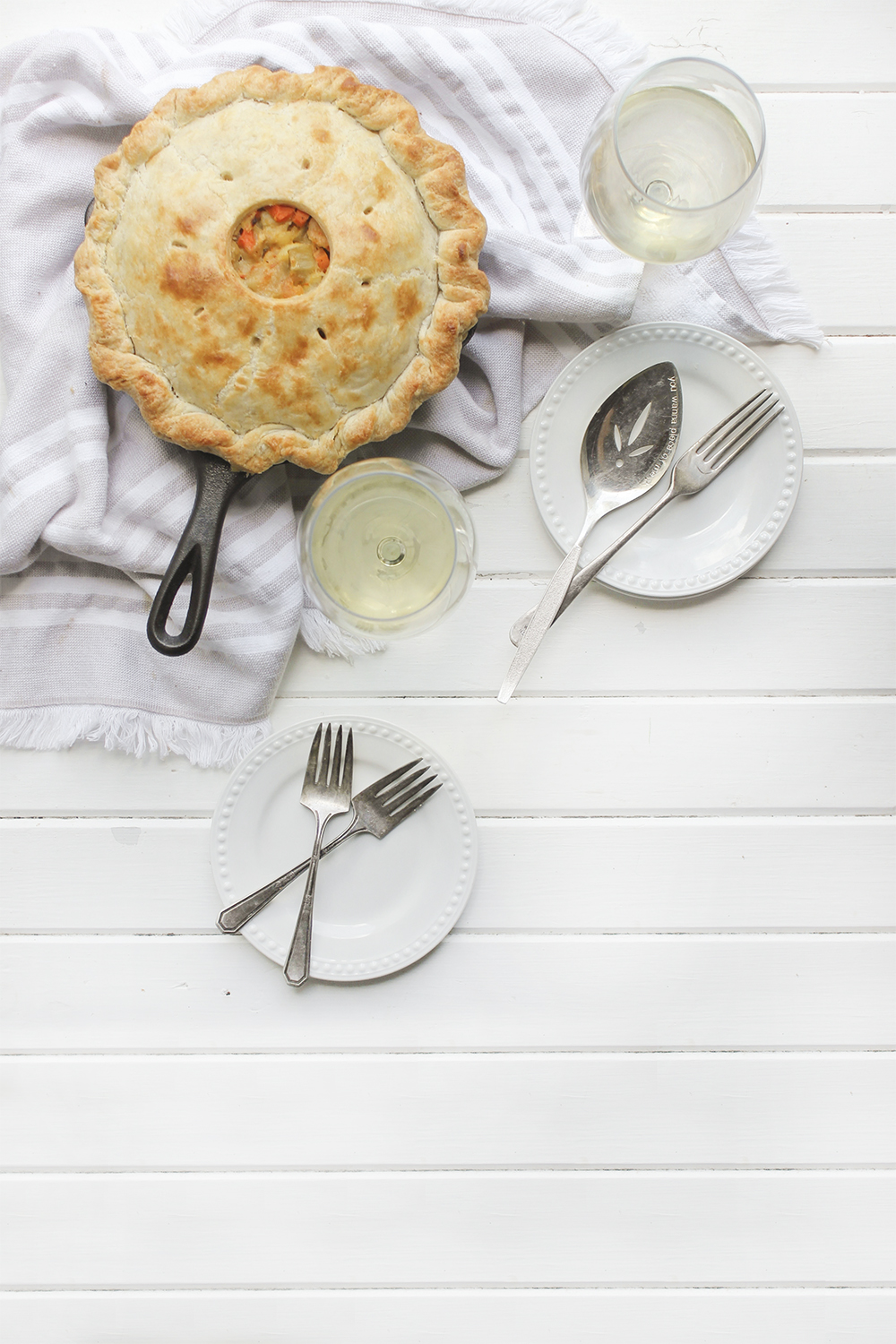 Creamy Seafood Pot Pie using sustainable ingredients from MSC certified seafood and Nobilo Wines