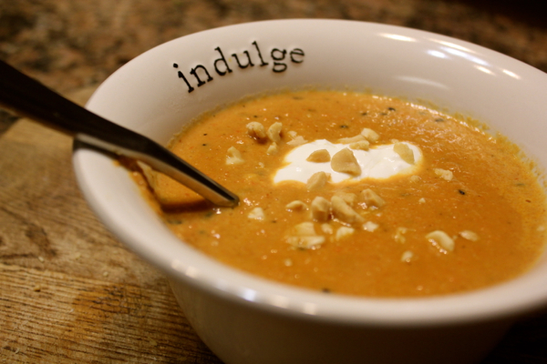 The Pinterest Challenge: Week 2 – Roasted Carrot and Red Pepper Peanut Soup