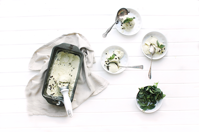 Mint Basil Ice Cream