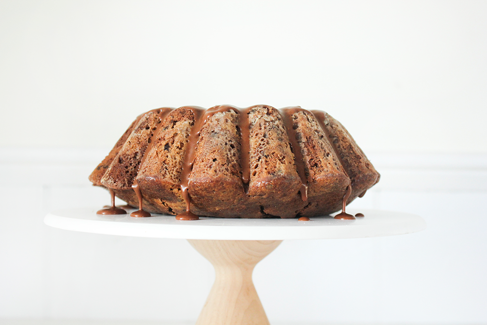 Double Chocolate Chai Bundt Cake with Bittersweet Chocolate Glaze